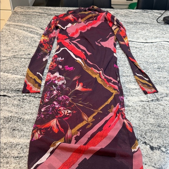 Red Printed Mesh Sheath - Picture 8 of 8